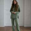 Women 25 UNION | Straight Trousers Made Of Thick Jersey Olive (Without Set)