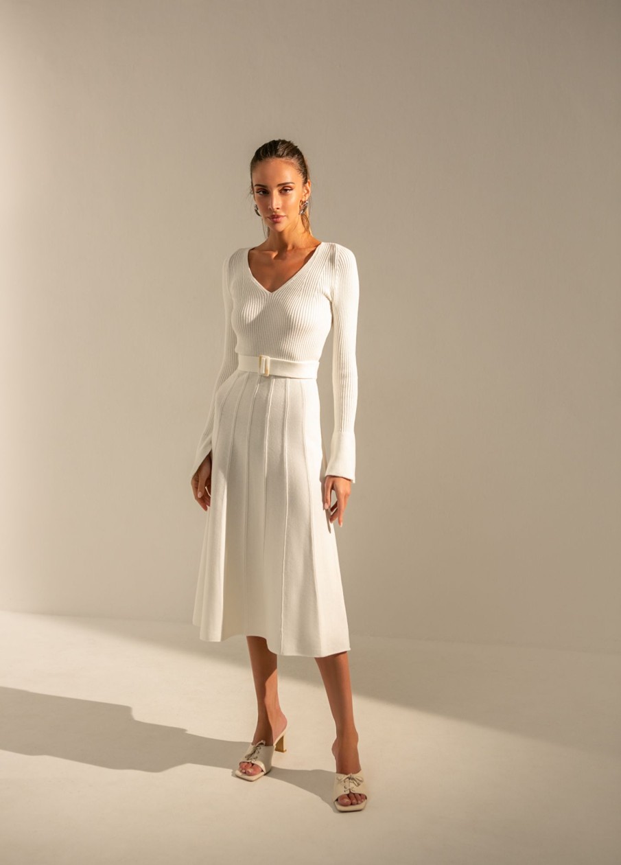 Women 25 UNION | Dress With A-Line Skirt Milk