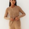 Women 25 UNION | Este Ribbed Button-Down Jumper Caramel