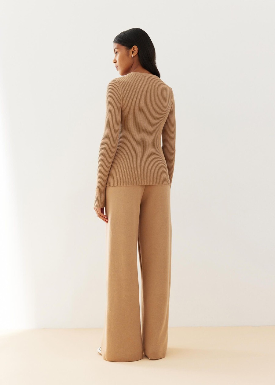 Women 25 UNION | Este Ribbed Button-Down Jumper Caramel