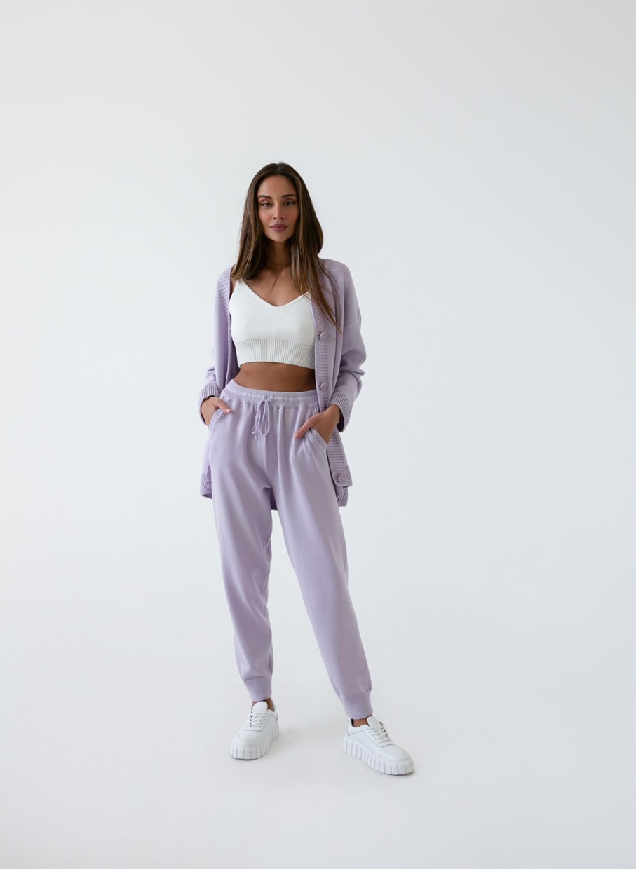 Women 25 UNION | Suit With Top, Cardigan And Lavender Joggers