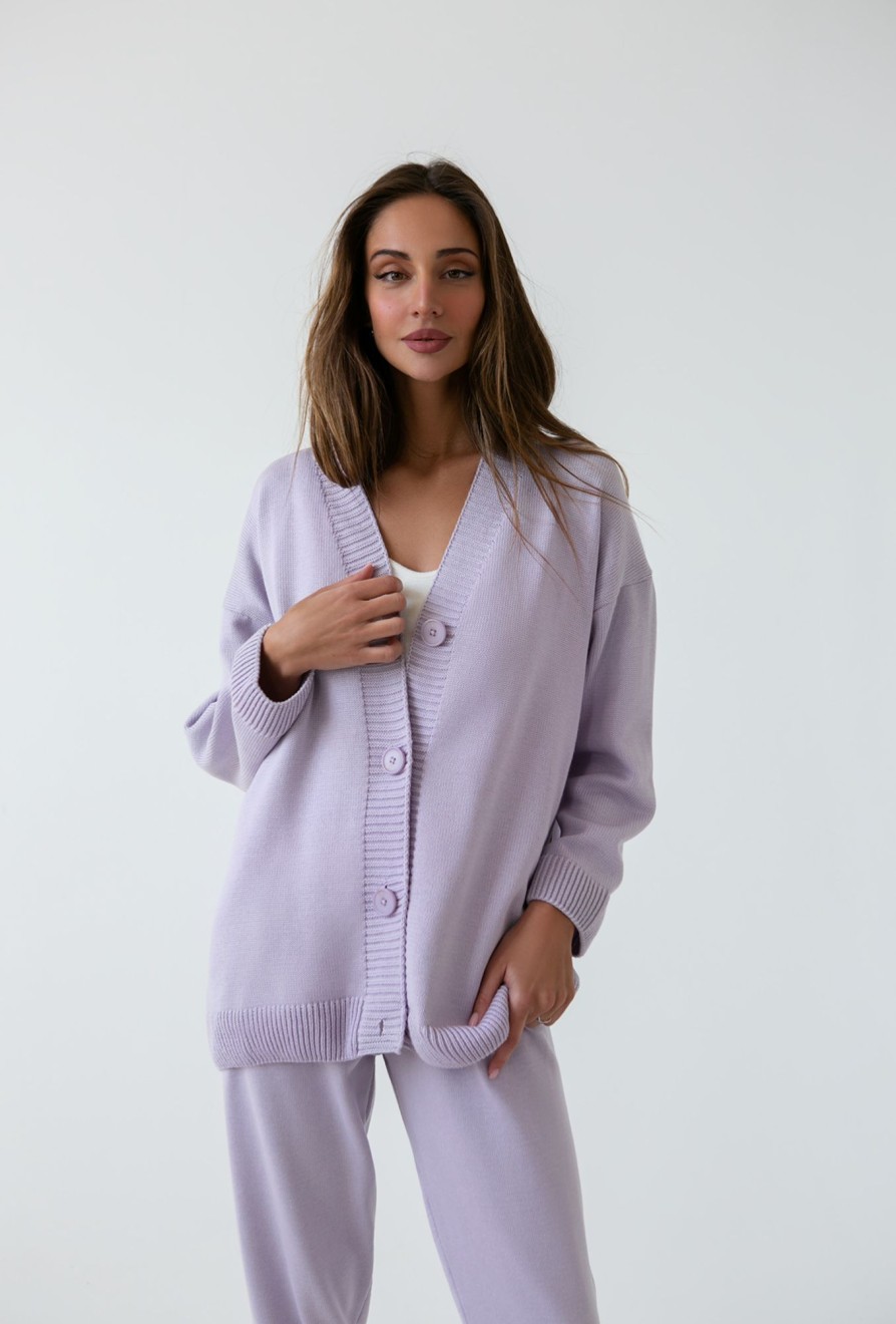 Women 25 UNION | Suit With Top, Cardigan And Lavender Joggers