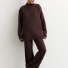 Women 25 UNION | Oversized Sweater With Slits Chocolate