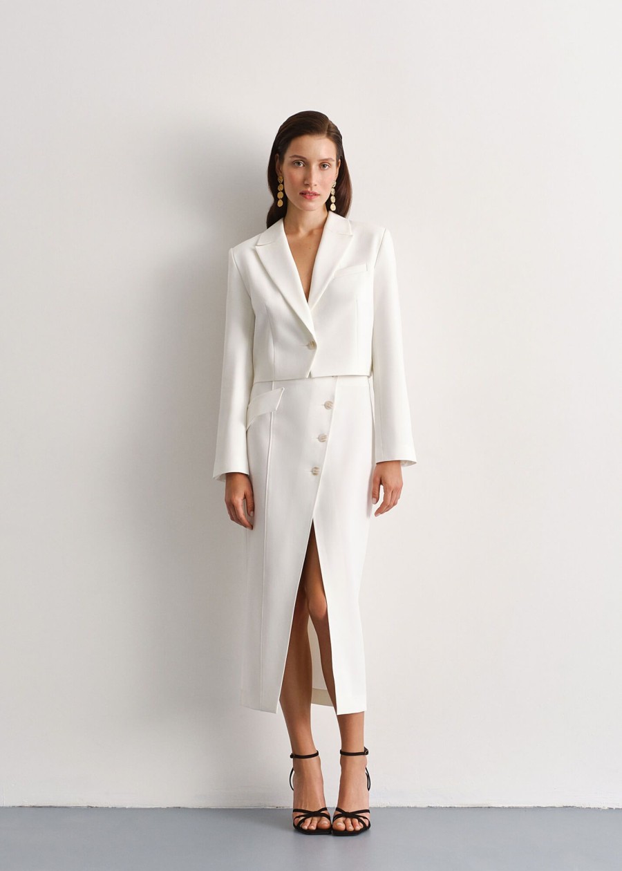 Women 25 UNION | Valerie Suit With Jacket And Skirt Milk