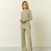 Women 25 UNION | Pants With A Textured Pattern Primavera Light Olive