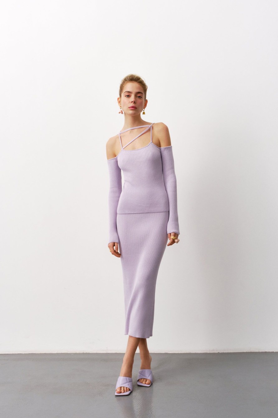 Women 25 UNION | Midi Skirt In Elastic Tempo Lavender