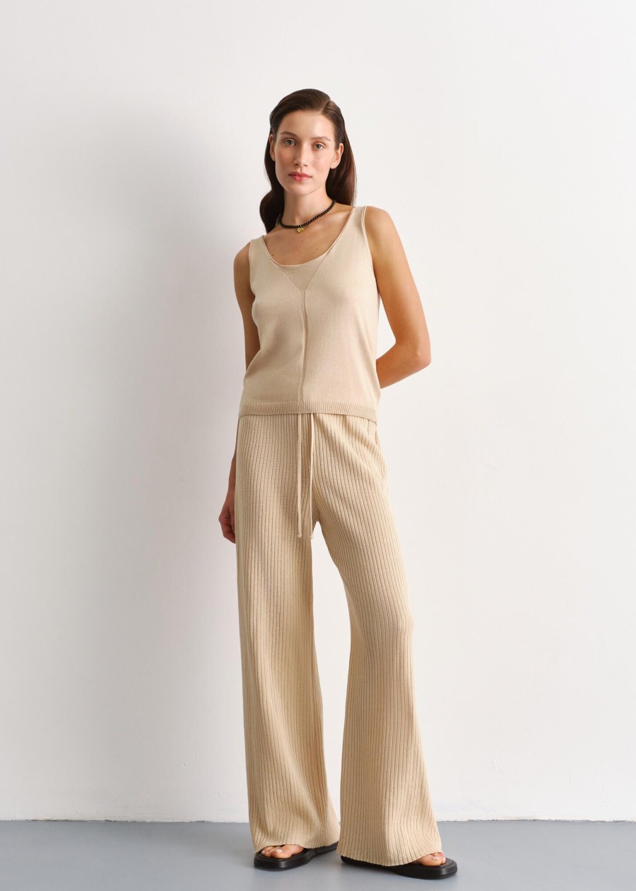 Women 25 UNION | Ribbed Trousers Cream