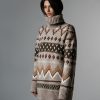 Women 25 UNION | Sweater Jacquard With A Pattern Beige