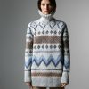 Women 25 UNION | Sweater Jacquard With Pattern Light Gray