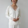 Women 25 UNION | Jumper With Accent Cuffs Milk + Beige