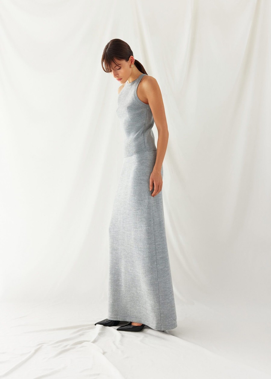 Women 25 UNION | Straight Cut Maxi Skirt Nidea Gray