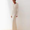 Women 25 UNION | Long Sleeve Dress Made Of Natural Viscose Aurora Pearl