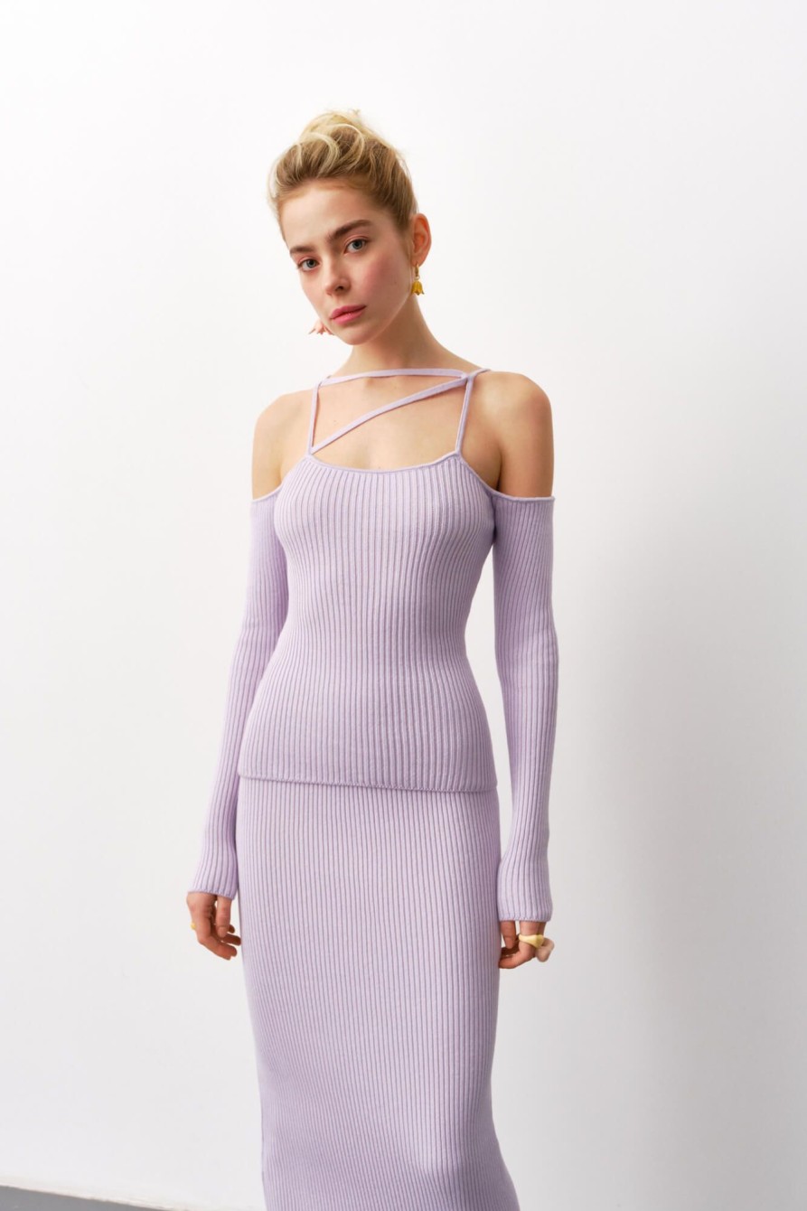 Women 25 UNION | Top With Open Shoulders Open Lavender