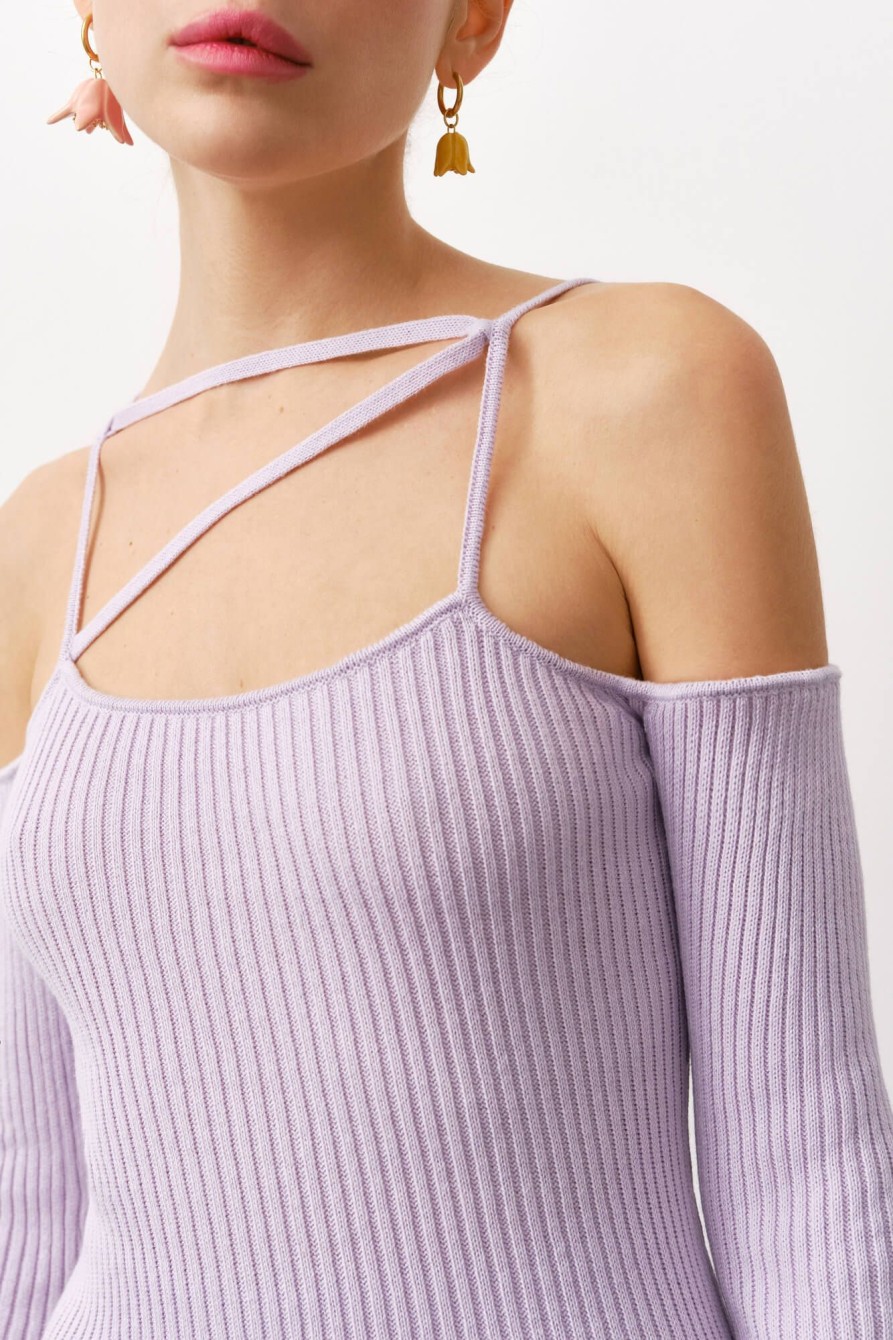 Women 25 UNION | Top With Open Shoulders Open Lavender