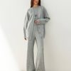 Women 25 UNION | Costume Cardigan With T-Shirt And Trousers Nidea Gray