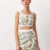 Women 25 UNION | Top With A Print Of Leaves Milk