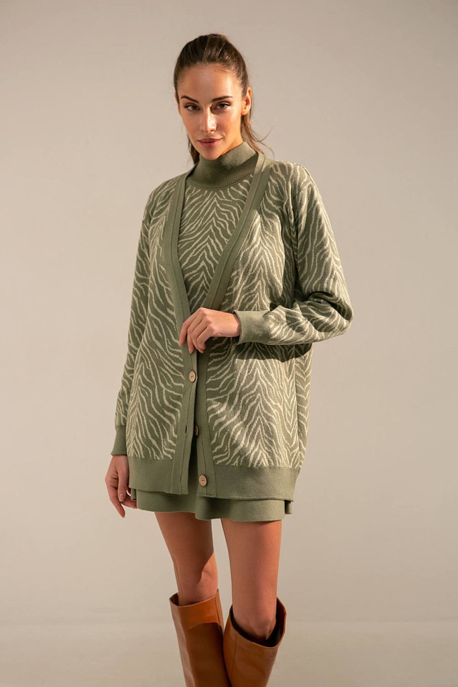 Women 25 UNION | Top With An Animalistic Print Olive