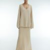 Women 25 UNION | Cynthia Fluffy Yarn Maxi Skirt Cream