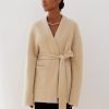 Women 25 UNION | Cardigan Kimono Made Of Fluffy Yarn Amber Cream