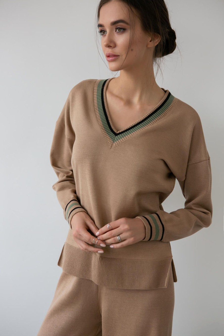 Women 25 UNION | Jumper With Accent Cuffs Caramel