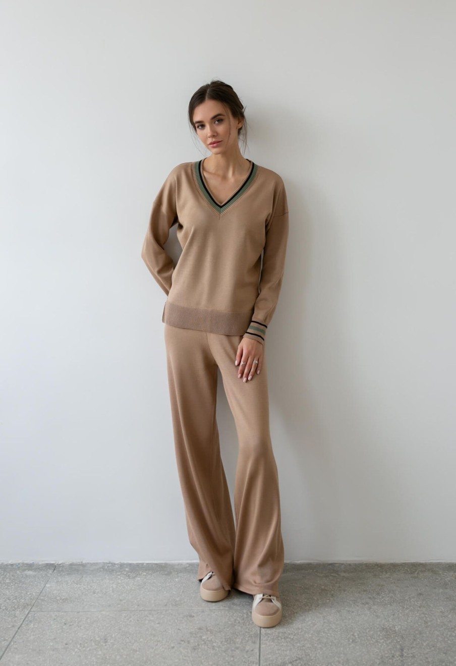 Women 25 UNION | Jumper With Accent Cuffs Caramel