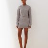 Women 25 UNION | Folen Set Short Jumper And Skirt Gray