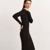 Women 25 UNION | Midi Silhouette Dress With Textured Knit Black