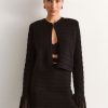 Women 25 UNION | Boho Suit With Jacket, Skirt And Top Black