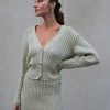 Women 25 UNION | Cardigan Mini With A V-Shaped Neckline Olive