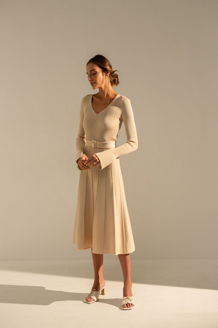 Women 25 UNION | Dress With A-Line Skirt Cream