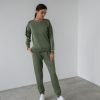 Women 25 UNION | Jumper Suit With Round Neck And Joggers Trousers Oliva