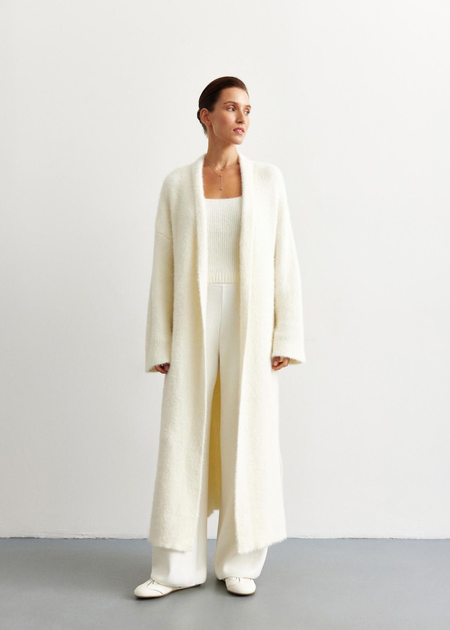 Women 25 UNION | Long Cardigan Coat Milk