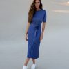 Women 25 UNION | Midi Dress With A Pleated Skirt Violet