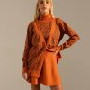 Women 25 UNION | Top With An Animalistic Print Terracotta