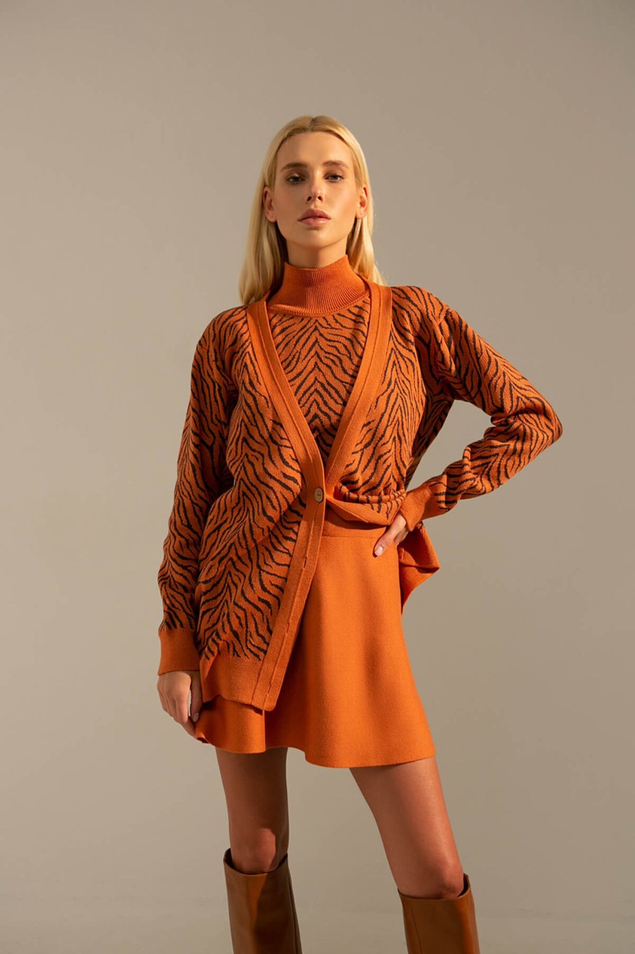 Women 25 UNION | Top With An Animalistic Print Terracotta