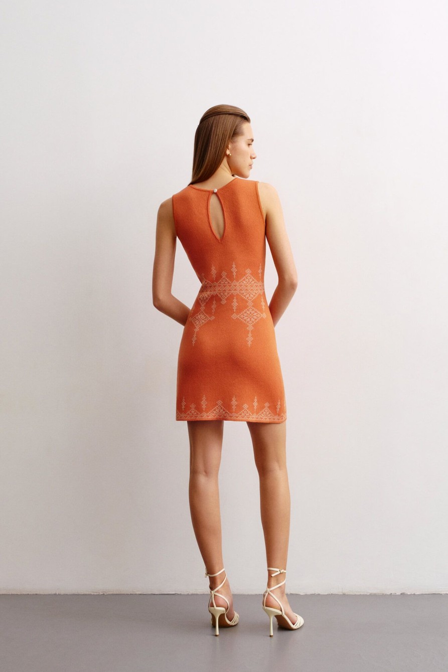 Women 25 UNION | Dress Ray Of Life Terracotta + Cream