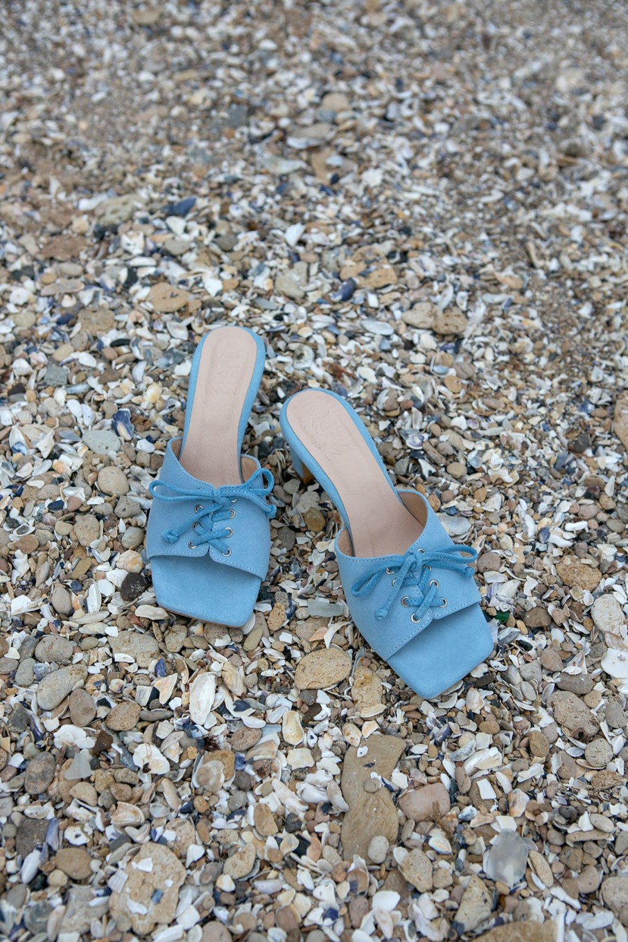 Women 25 UNION | Lace-Up Mules Sandals Blue