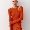 Women 25 UNION | A Jumper Suit, A Combination Of Two Tops And A Mini Skirt Of An Asymmetric Cut Terracotta