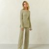 Women 25 UNION | Suit With Textured Pattern Primavera Light Olive