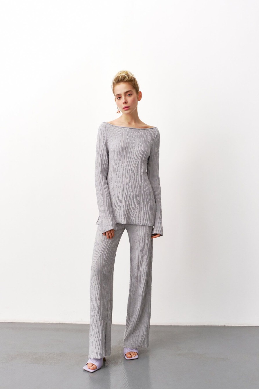 Women 25 UNION | Suit With Textured Pattern Primavera Gray