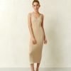 Women 25 UNION | Midi Dress With A Round Neckline Dune Cream