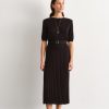 Women 25 UNION | Midi Dress With A Pleated Skirt Black