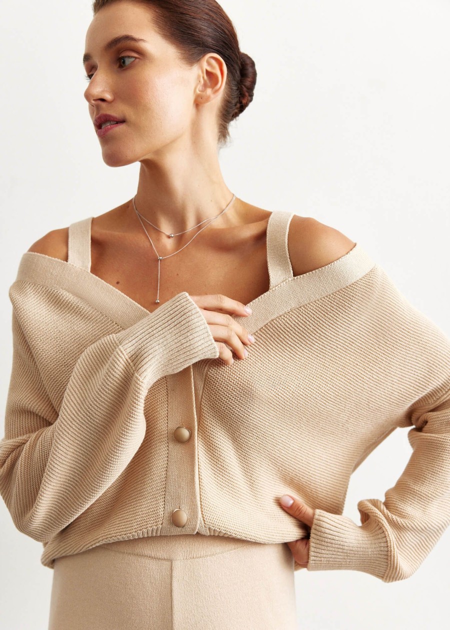 Women 25 UNION | Cardigan With Dropped Shoulders Cream