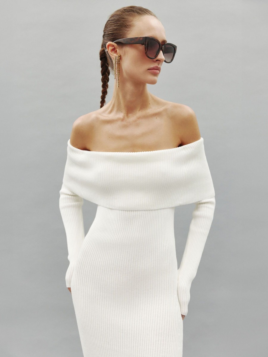 Women 25 UNION | Off-Shoulder Midi Dress Marite Milk