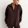 Women 25 UNION | Oversized Polo Jumper Chocolate