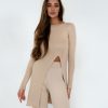 Women 25 UNION | Long Jumper With A Slit Cream