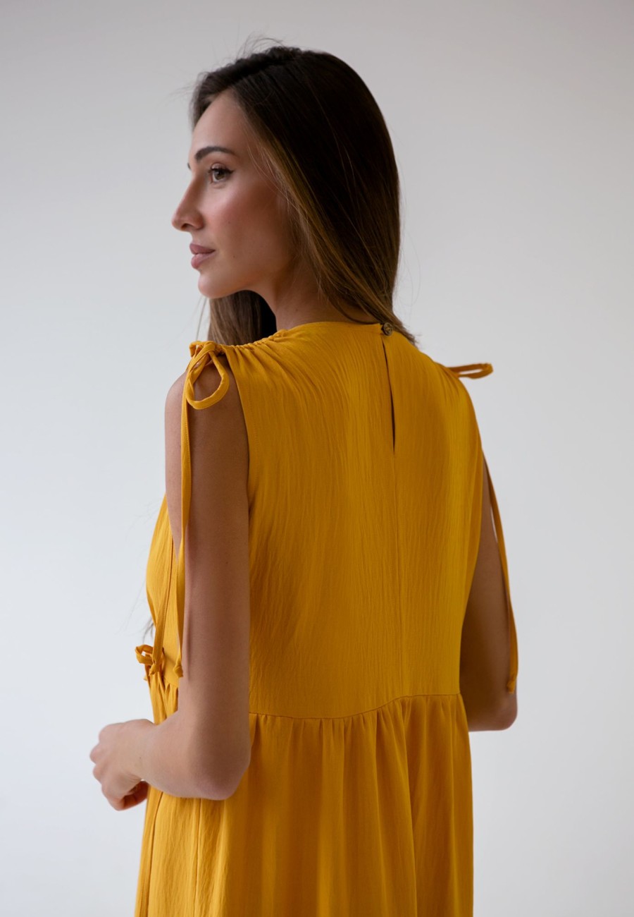 Women 25 UNION | Ruffle Dress Mustard