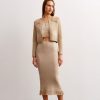 Women 25 UNION | Suit Ray Of Life With Jacket, Top And Midi Skirt Beige + Milk