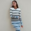 Women 25 UNION | Striped Dress Blue + Gray