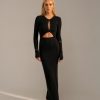 Women 25 UNION | Dress With A Twist On The Chest Black